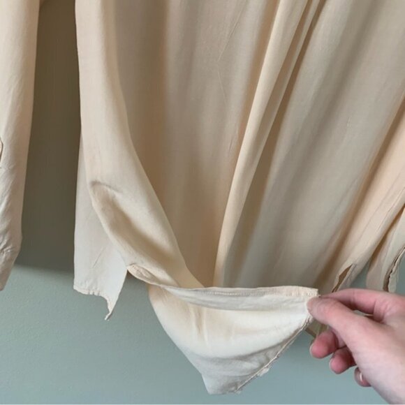 Anthropologie Lush Women’s Button Blouse Top 3/4 Length Sleeve Peach Pink Small - Picture 15 of 16